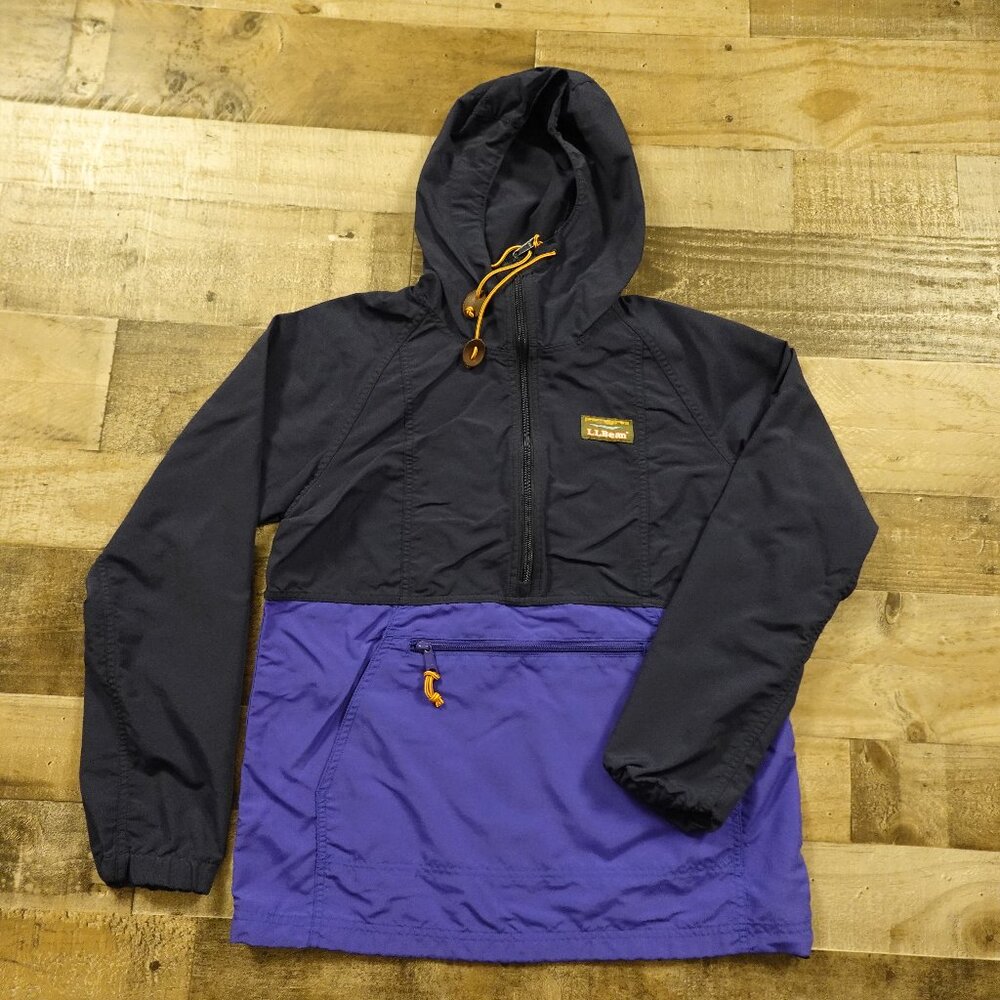 LL Bean Mountain Classic Anorak Colorblock women's‎ extra small blue navy